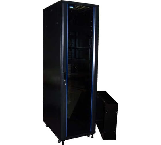 Шкаф 19" TWT Business, 47U 600x1200, черный, передняя дверь стекло, задняя дверь распашная металл TWT-CBB-47U-6x12-G1 1