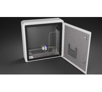 Термошкаф с монтажной панелью "Метком Групп" (ШхВхГ) 600x600x210 мм, ТШ-1, без обогрева с вентиляцией, с креплением на опору ТШ-1-60.60.21-MK-2-0