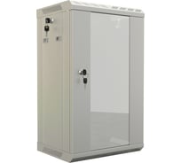 Настенный шкаф Hyperline TDB-9U-GP-RAL7035 10'', 9U, 499,5x390x300, уст. размер 254 , со стеклянной дверью, открывающиеся стенки, возможность установки вентилятора, Цвет серый (RAL 7035) (собранный) 451877