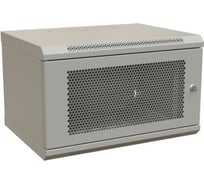 Настенный шкаф WRLine WR-TW-0666-SD-RAL7035 19-дюймовый (19"), 6U, 367x600x600, перфорированная металлическая дверь с замком, Цвет серый (RAL 7035) (разобранный) 521263