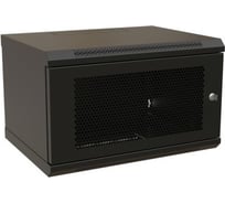 Настенный шкаф WRLine WR-TW-0645-SD-RAL9004 19-дюймовый (19"), 6U, 367x600x450, перфорированная металлическая дверь с замком, Цвет черный (RAL 9004) (разобранный) 521250