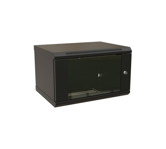 Настенный шкаф WRLine WR-TW-0666-GP-RAL9004 19-дюймовый (19"), 6U, 367x600x600, стеклянная дверь, Цвет черный (RAL 9004) (разобранный) 520239