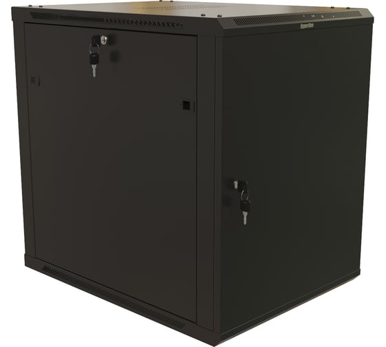 Настенный шкаф Hyperline TWB-2268-SR-RAL9004 19-дюймовый (19"), 22U, 1086x600x800, металлическая передняя дверь с замком, две боковые панели, Цвет черный (RAL 9004) (разобранный) 480830