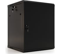 Настенный шкаф Hyperline TWB-1245-SR-RAL9004 19-дюймовый (19"), 12U, 650x600x450, металлическая передняя дверь с замком, две боковые панели, Цвет черный (RAL 9004) (разобранный) 395305
