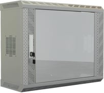 Настенный шкаф Hyperline TWS-1525-GP-RAL7035 19-дюймовый (19"), 15U, 740x600x250, со стеклянной дверью, несъемные боковые панели, Цвет серый (RAL 7035) (собранный) 452033