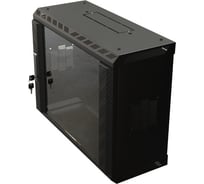 Настенный шкаф Hyperline TWS-2225-GP-RAL9004 19-дюймовый (19"), 22U, 1086x600x250, со стеклянной дверью, несъемные боковые панели, Цвет черный (RAL 9004) (собранный) 454661