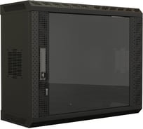 Настенный шкаф Hyperline TWS-1525-GP-RAL9004 19-дюймовый (19"), 15U, 740x600x250, со стеклянной дверью, несъемные боковые панели, Цвет черный (RAL 9004) (собранный) 447457