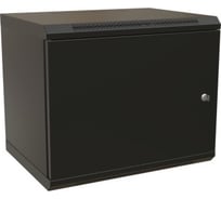 Настенный шкаф WRLine WR-TW-1545-SR-RAL9004 19-дюймовый (19"), 15U, 775x600x450, цельнометаллическая дверь с замком, Цвет черный (RAL 9004) (разобранный) 520250