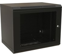 Настенный шкаф WRLine WR-TW-1545-SD-RAL9004 19-дюймовый (19"), 15U, 775x600x450, перфорированная металлическая дверь с замком, Цвет черный (RAL 9004) (разобранный) 521256