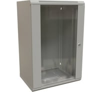 Настенный шкаф WRLine WR-TW-2266-GP-RAL7035 19-дюймовый (19"), 22U, 1086x600x600, стеклянная дверь, Цвет серый (RAL 7035) (разобранный) 521014