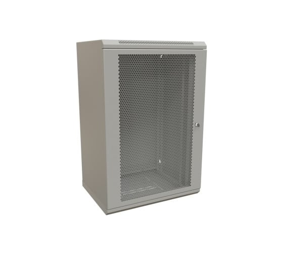 Настенный шкаф WRLine WR-TW-2245-SD-RAL7035 19-дюймовый (19"), 22U, 1086x600x450, перфорированная металлическая дверь с замком, Цвет серый (RAL 7035) (разобранный) 521272 1