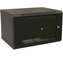 Настенный шкаф WRLine WR-TW-0966-GP-RAL9004 19-дюймовый (19"), 9U, 500x600x600, стеклянная дверь, Цвет черный (RAL 9004) (разобранный) 520243