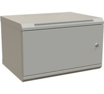 Настенный шкаф WRLine WR-TW-0966-SR-RAL7035 19-дюймовый (19"), 9U, 500x600x600, цельнометаллическая дверь с замком, Цвет серый (RAL 7035) (разобранный) 520999