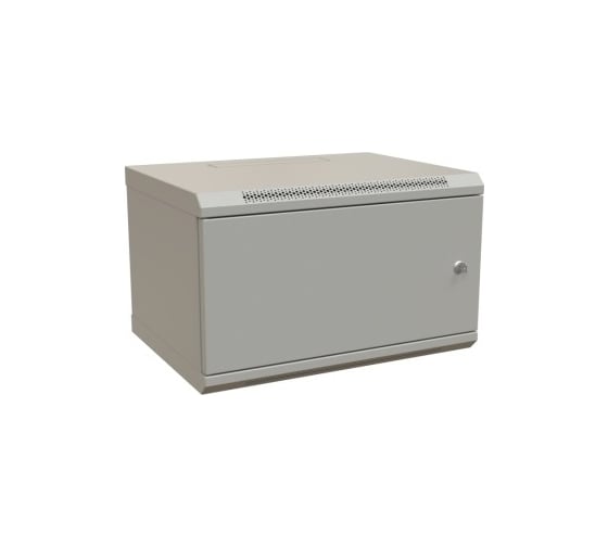 Настенный шкаф WRLine WR-TW-0966-SR-RAL7035 19-дюймовый (19"), 9U, 500x600x600, цельнометаллическая дверь с замком, Цвет серый (RAL 7035) (разобранный) 520999 1