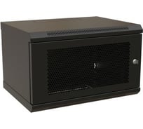 Настенный шкаф WRLine WR-TW-0945-SD-RAL9004 19-дюймовый (19"), 9U, 500x600x450, перфорированная металлическая дверь с замком, Цвет черный (RAL 9004) (разобранный) 521252