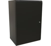 Настенный шкаф WRLine WR-TW-1866-SR-RAL9004 19-дюймовый (19"), 18U, 908x600x600, цельнометаллическая дверь с замком, Цвет черный (RAL 9004) (разобранный) 520256
