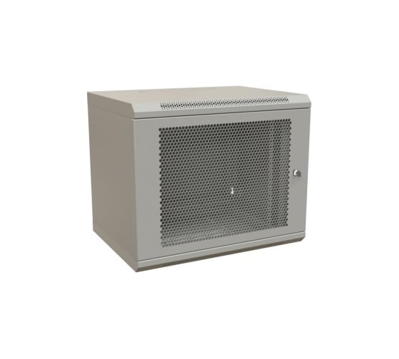 Настенный шкаф WRLine WR-TW-1245-SD-RAL7035 19-дюймовый (19"), 12U, 650x600x450, перфорированная металлическая дверь с замком, Цвет серый (RAL 7035) (разобранный) 521266 1