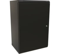 Настенный шкаф WRLine WR-TW-2245-SR-RAL9004 19-дюймовый (19"), 22U, 1086x600x450, цельнометаллическая дверь с замком, Цвет черный (RAL 9004) (разобранный) 520258