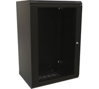 Настенный шкаф WRLine WR-TW-2266-SD-RAL9004 19-дюймовый (19"), 22U, 1086x600x600, перфорированная металлическая дверь с замком, Цвет черный (RAL 9004) (разобранный) 521261