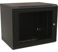 Настенный шкаф WRLine WR-TW-1245-SD-RAL9004 19-дюймовый (19"), 12U, 650x600x450, перфорированная металлическая дверь с замком, Цвет черный (RAL 9004) (разобранный) 521254