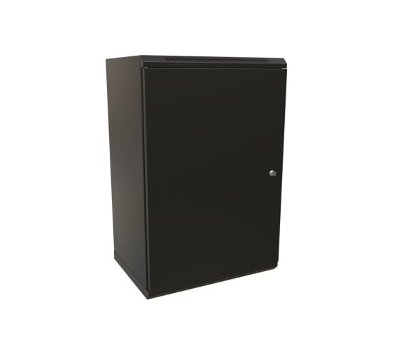 Настенный шкаф WRLine WR-TW-2266-SR-RAL9004 19-дюймовый (19"), 22U, 1086x600x600, цельнометаллическая дверь с замком, Цвет черный (RAL 9004) (разобранный) 520260 1