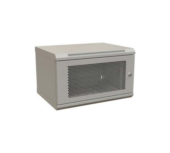 Настенный шкаф WRLine WR-TW-0945-SD-RAL7035 19-дюймовый (19"), 9U, 500x600x450, перфорированная металлическая дверь с замком, Цвет серый (RAL 7035) (разобранный) 521264