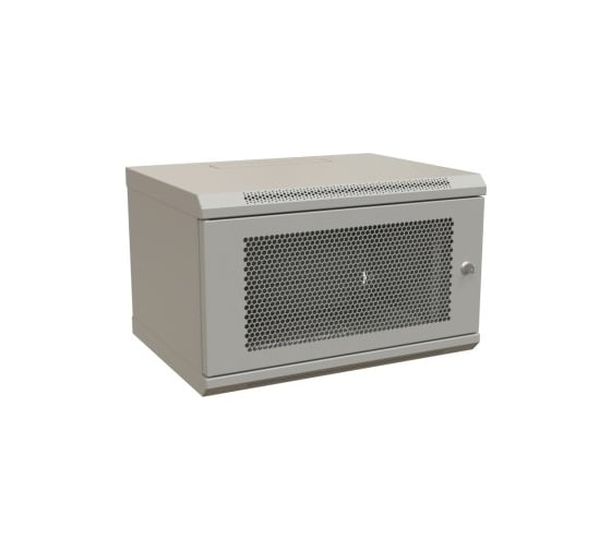 Настенный шкаф WRLine WR-TW-0966-SD-RAL7035 19-дюймовый (19"), 9U, 500x600x600, перфорированная металлическая дверь с замком, Цвет серый (RAL 7035) (разобранный) 521265 1