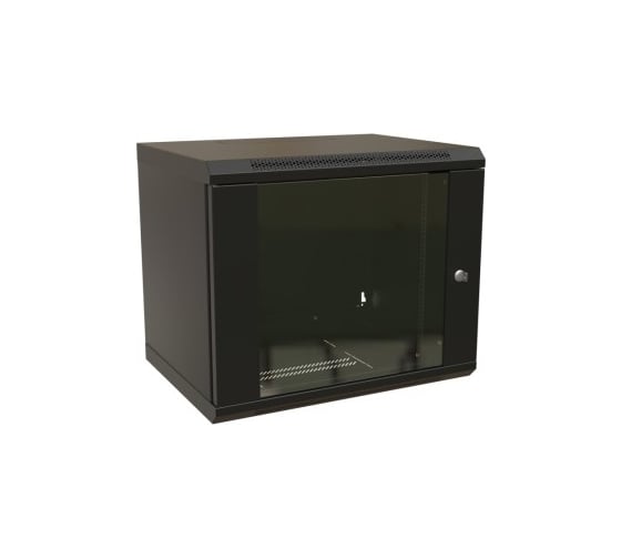 Настенный шкаф WRLine WR-TW-1566-GP-RAL9004 19-дюймовый (19"), 15U, 775x600x600, стеклянная дверь, Цвет черный (RAL 9004) (разобранный) 520251 1