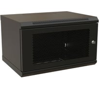 Настенный шкаф WRLine WR-TW-0966-SD-RAL9004 19-дюймовый (19"), 9U, 500x600x600, перфорированная металлическая дверь с замком, Цвет черный (RAL 9004) (разобранный) 521253