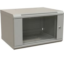 Настенный шкаф WRLine WR-TW-0966-GP-RAL7035 19-дюймовый (19"), 9U, 500x600x600, стеклянная дверь, Цвет серый (RAL 7035) (разобранный) 520998