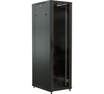 19-дюймовый напольный шкаф WRLine WR-TT-3268-AS-RAL9004 32U, 1610x600x800 мм (ВхШхГ), передняя стеклянная дверь со стальными перфорированными боковинами, задняя дверь сплошная, цвет черный (RAL 9004) (разобранный) 520188