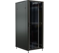 19-дюймовый напольный шкаф WRLine WR-TT-3281-AS-RAL9004 32U, 1610x800x1000 мм (ВхШхГ), передняя стеклянная дверь со стальными перфорированными боковинами, задняя дверь сплошная, цвет черный (RAL 9004) (разобранный) 520194