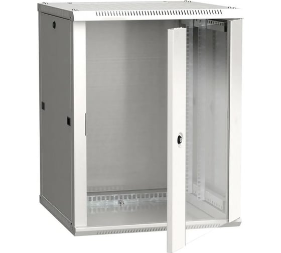 Шкаф ITK LINEA W 19дюйм 18U 600х600мм настенный, стеклянная дверь RAL7035 LWR3-18U66-GF 1