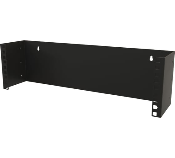 Настенный кронштейн Hyperline BW19-3U-110F-RAL9005 для 19" оборудования, высота 3U, глубина 110 мм, фиксированный, цвет черный (RAL 9005) 459597 1