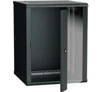 Шкаф ITK LINEA W 19дюйм 12U 600х600мм настенный, стеклянная дверь RAL9005 LWR5-12U66-GF
