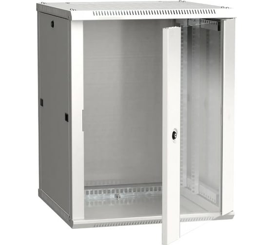 Шкаф ITK LINEA W 19дюйм 12U 600х600мм настенный, стеклянная дверь RAL7035 LWR3-12U66-GF