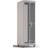 Напольный 19-дюймовый шкаф Hyperline TTR-3266-DD-RAL7035 32U, 1610x600x600 мм (ВхШхГ), передняя и задняя распашные перфорированные двери (75%), ручка с замком, цвет серый (RAL 7035) (разобранный) 431990