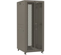 Напольный 19-дюймовый шкаф Hyperline TTR-4288-DD-RAL7035 42U, 2055x800x800 мм (ВхШхГ), передняя и задняя распашные перфорированные двери (75%), ручка с замком, 2 вертикальных кабельных организатора, цвет серый (RAL 7035) (разобранный) 431996
