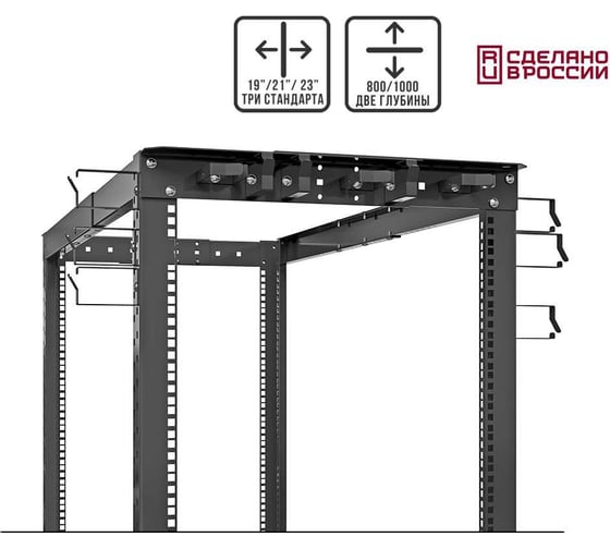 Открытая серверная стойка SYSMATRIX 36U, 19" / 21"/ 23" глубиной 800мм и 1000мм DR 0036.900 PROF