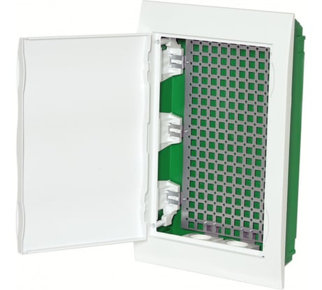Встраиваемый корпус Systeme Electric City9 box it с белой дверцей 3ряд/36мод 2 розетки (ранее MIP312FU) EZ9E312P2FIT