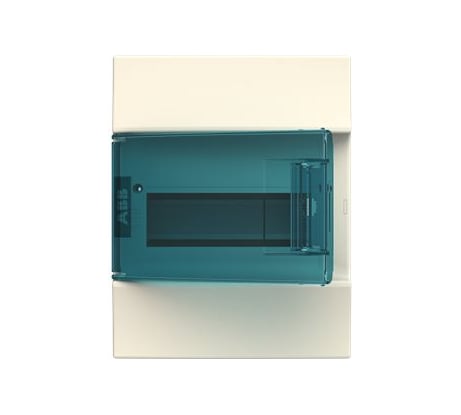 Настенный бокс ABB Mistral41 8М зеленая дверь без клемм белый 1SPE007717F0320
