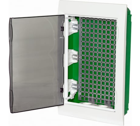 Встраиваемый корпус Systeme Electric City9 box it с прозрачной дверцей, 3 ряда/36 модудей, 2 розетки EZ9E312S2FIT