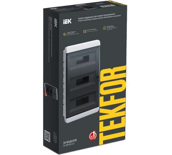 Корпус пластиковый IEK TEKFOR ЩРВ-П-36 IP41 черн. прозр. дверь / BVK 40-36-1 TF5-KP12-V-36-41-K01-K03