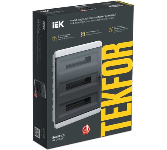 Корпус пластиковый IEK TEKFOR ЩРВ-П-54 IP41 черн. прозр. дверь / BVK 40-54-1 TF5-KP12-V-54-41-K01-K03