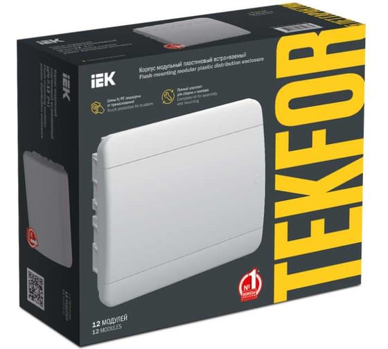 Корпус пластиковый IEK TEKFOR ЩРН-П-12 IP41 черная прозрачная дверь TF5-KP12-N-12-41-K01-K03