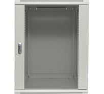 Шкаф настенный EKF 19" TERACOM PRO 15U 600x600 мм дверь стеклянная с замком-ручкой серый TRP-WLL-1566-40G