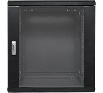 Шкаф настенный EKF 19" TERACOM PRO 15U 600x600 мм дверь стеклянная с замком-ручкой чёрный TRP-WLL-1566-40B