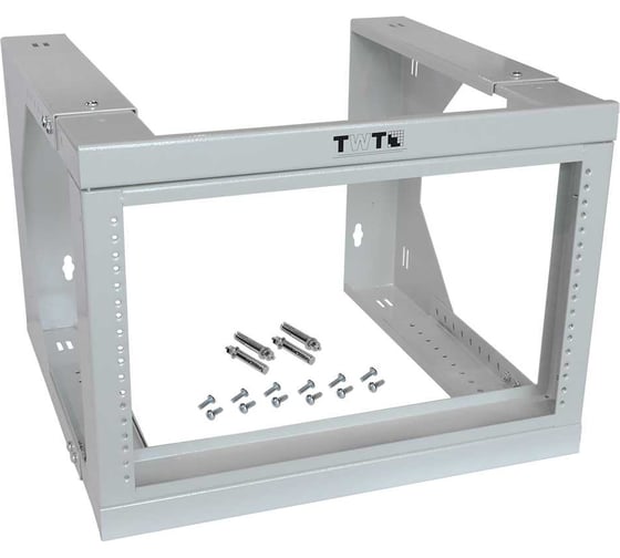 Рама настенная 19" TWT с регулируемой глубиной 461-664 мм, 6U, серая TWT-FRWAJ-6U-GY