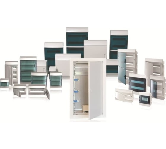 Бокс в нишу ABB, 12М, белая дверь, Basic E, с клеммами 1SZR004002A1104