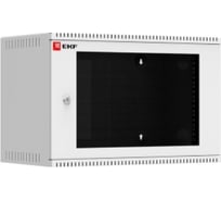 Телекоммуникационный настенный шкаф EKF 6U, 600х350, дверь стекло, Astra, PROxima ITB6G350